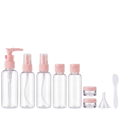 TRAVEL BOTTLING дорожный набор косметических емкостей, 7 шт. (Розовый)