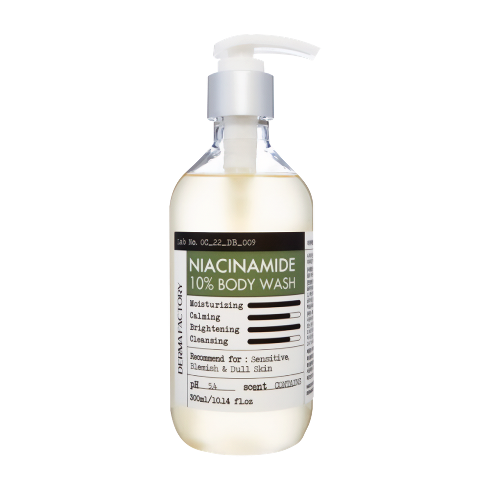 Гель для душа слабокислотный с ниацинамидом Derma Factory Niacinamide 10% Body Wash, 300ml