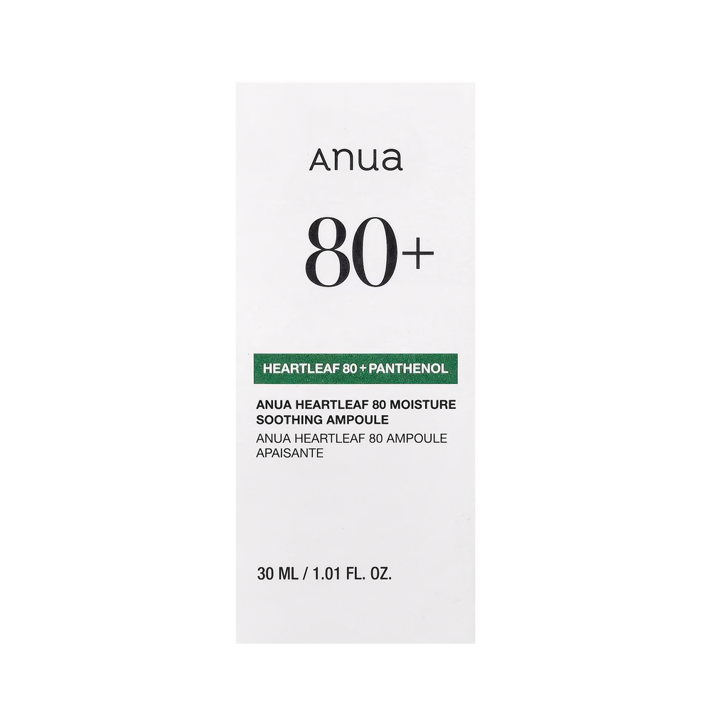 Anua Heartleaf 80+ Moisture Soothing Ampoule, 30 ml.