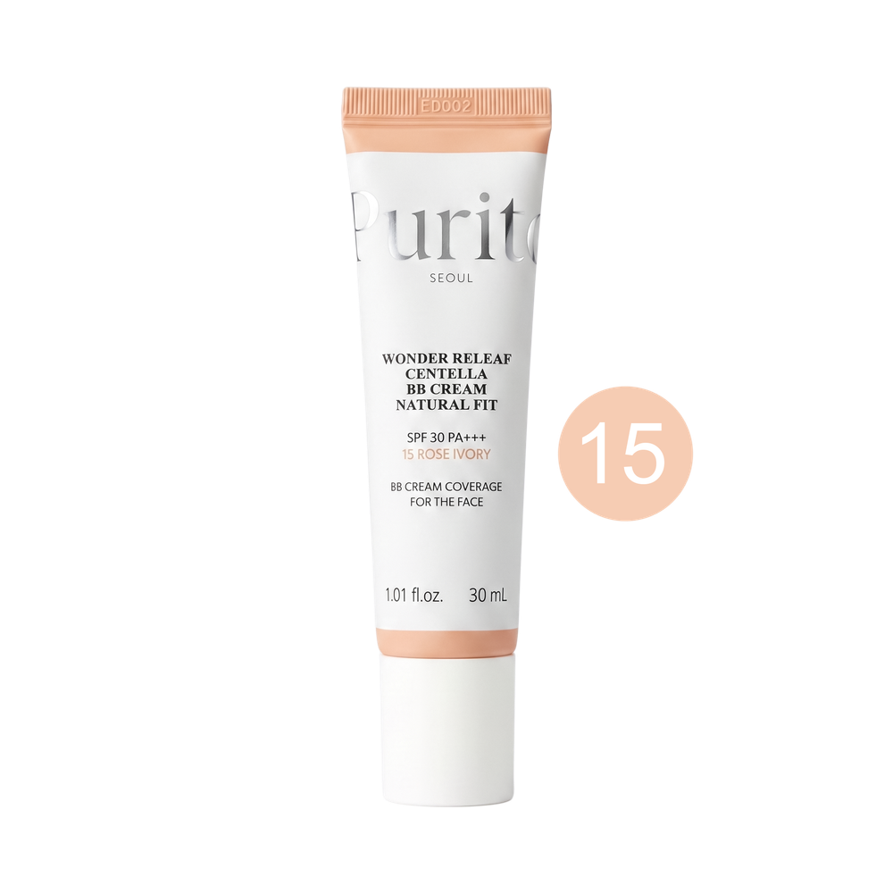 PURITO Seoul Wonder Relief Centella BB Cream Natural Fit SPF30 PA+++ 15 Rose Ivory, 30 ml.