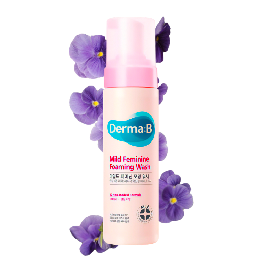 Слабокислотная очищающая пенка для интимной гигиены Derma:B Mild Feminine Foaming Wash