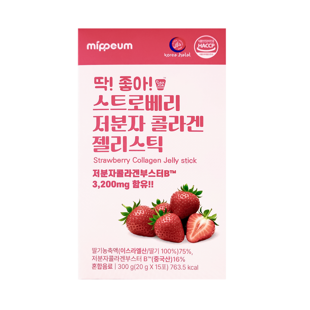 Mippeum Strawberry Collagen Jelly Stick, 300 g.
