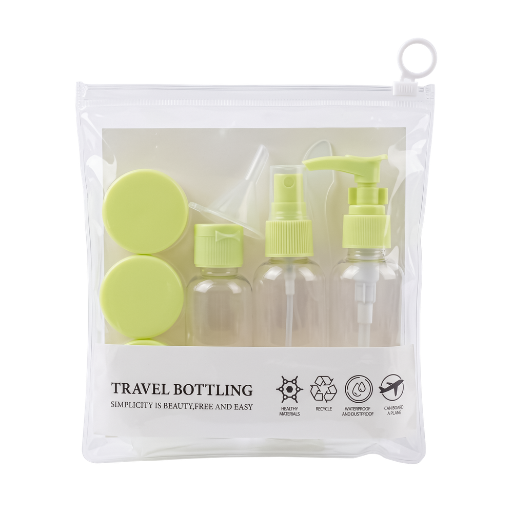 TRAVEL BOTTLING дорожный набор косметических емкостей, 6 шт. (Зелёный)
