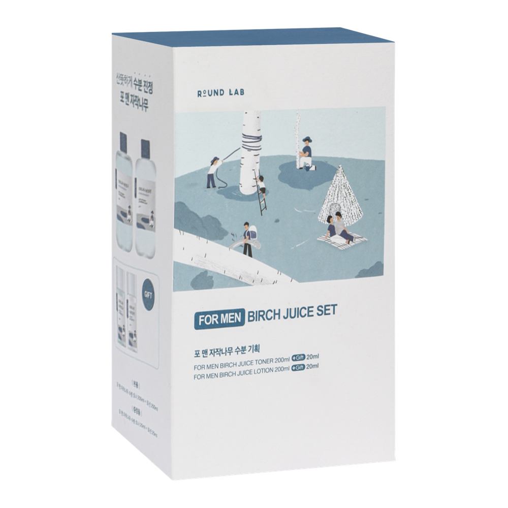 Round Lab For Men Birch Juice Moisturizing Toner & Lotion Set