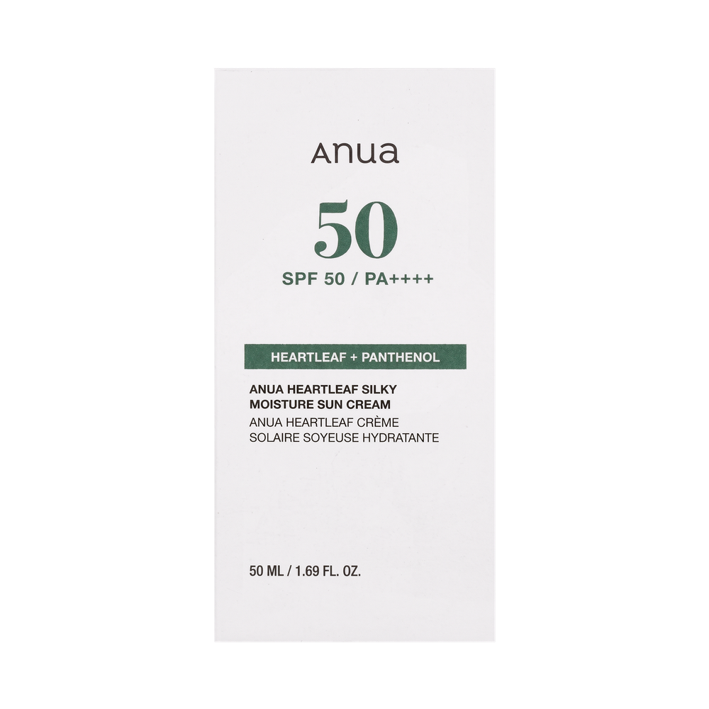 Anua Heartleaf Silky Moisture Sun Cream SPF 50+ PA++++, 50 ml.