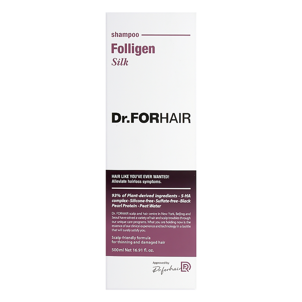 Бессульфатный шампунь для повреждённых волос Dr.Forhair Folligen Silk Shampoo