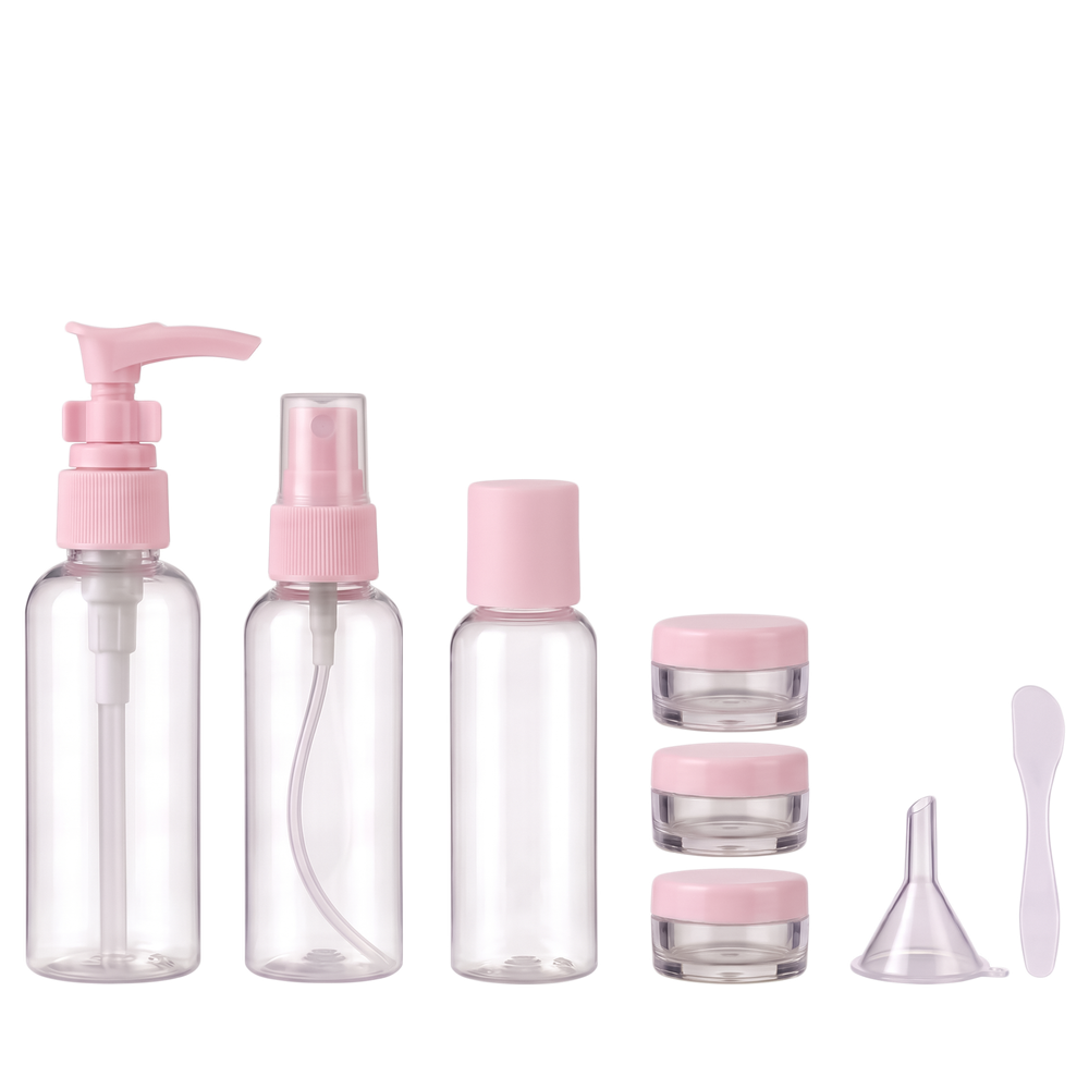 TRAVEL BOTTLING дорожный набор косметических емкостей, 6 шт. (Розовый)