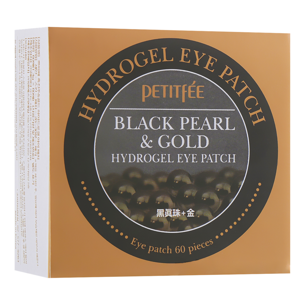 Гидрогелевые патчи для век с чёрным жемчугом Petitfee Black Pearl & Gold Hydrogel Eye Patch