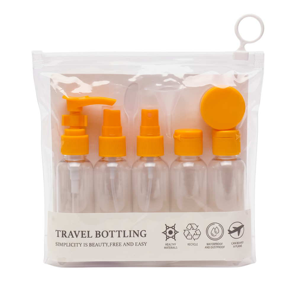 TRAVEL BOTTLING дорожный набор косметических емкостей, 7 шт. (Оранжевый)
