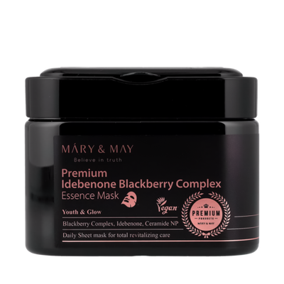 MARY&MAY Premium Idebenone Blackberry Complex Essence Mask, (20 шт. в упаковке)