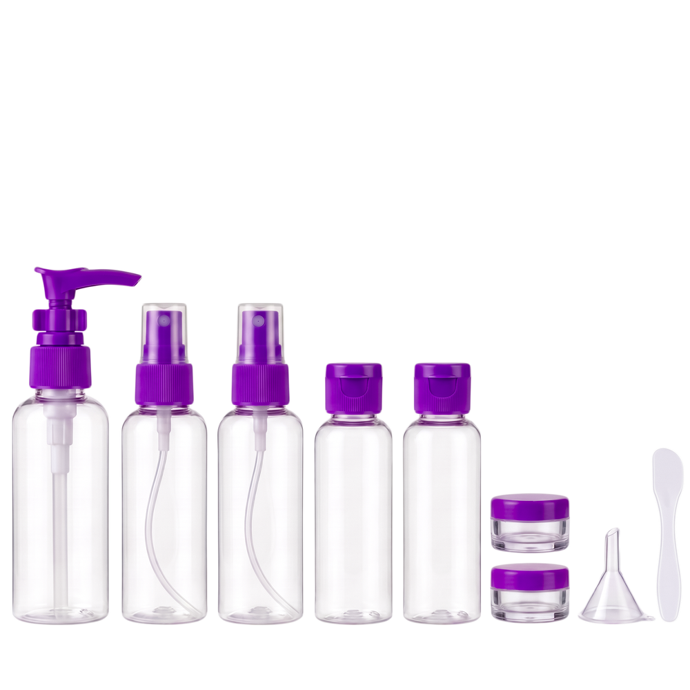 TRAVEL BOTTLING дорожный набор косметических емкостей, 7 шт. (Фиолетовый)