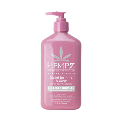 HEMPZ Sweet Jasmine & Rose Collagen Booster Herbal Body Moisturizer, 500 ml.