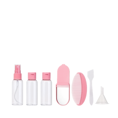 Набор дорожных контейнеров для косметики и ухода (Розовый)