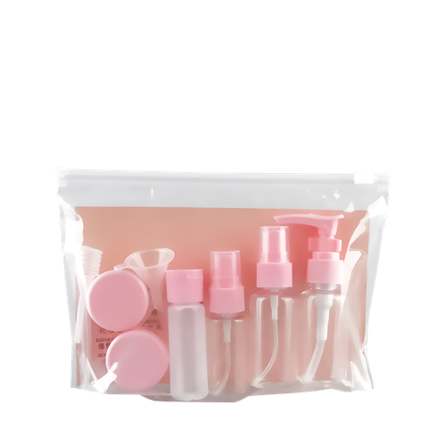Дорожный набор ёмкостей для косметических средств (розовый)
