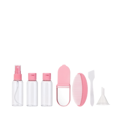 Набор дорожных контейнеров для косметики и ухода (Розовый)