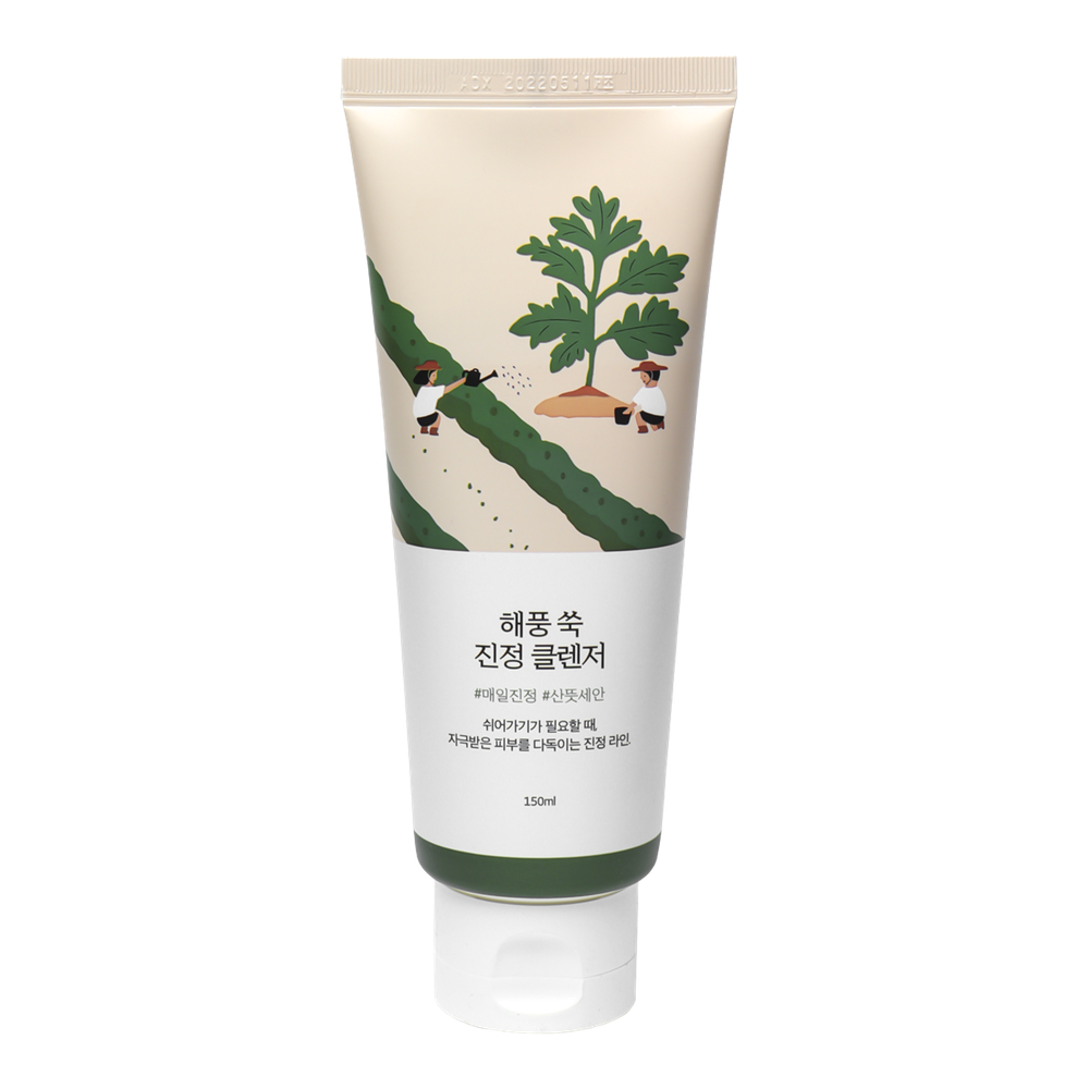 Успокаивающая пенка для умывания с полынью Round Lab Mugwort Calming Cleanser