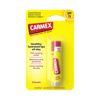 CARMEX Classic Moisturizing Lip Balm Stick SPF15, 4 ml.