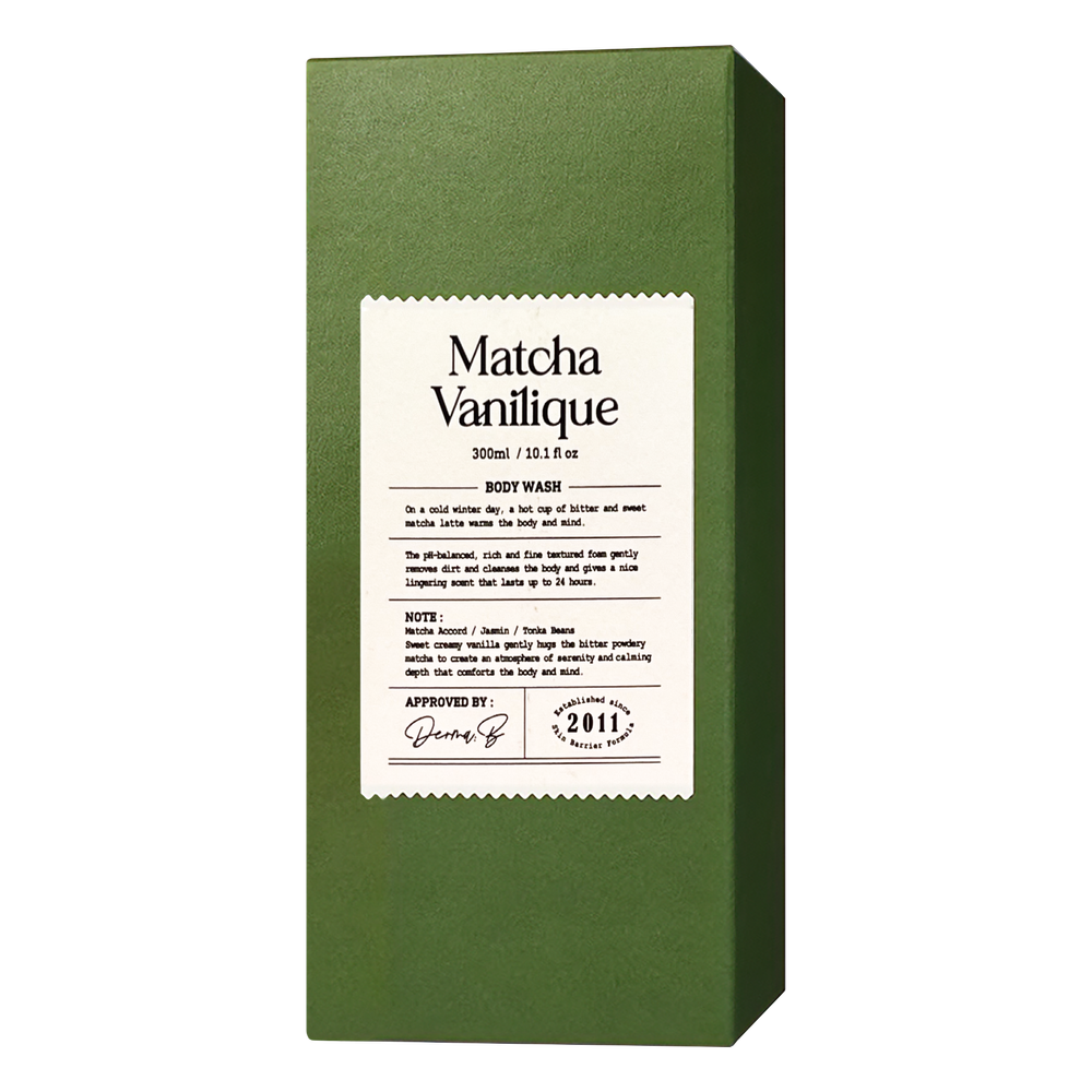 Ламеллярный парфюмированный гель для душа Derma:B Narrative Body Wash Matcha Vanilique