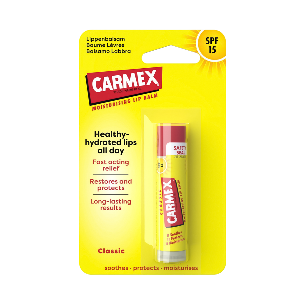 CARMEX Classic Moisturizing Lip Balm Stick SPF15, 4 ml.