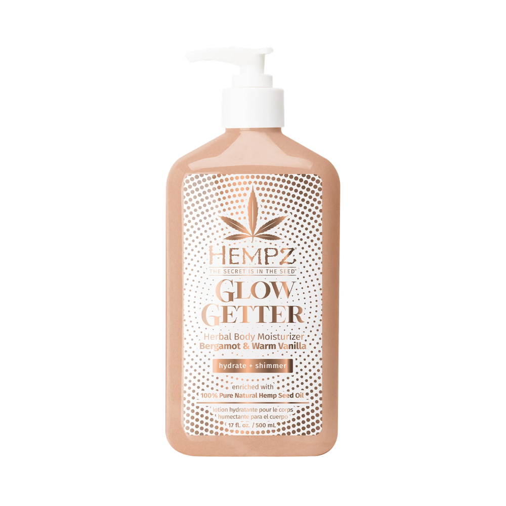 HEMPZ Glow Getter Bergamot & Warm Vanilla Herbal Body Moisturizer, 500 ml.