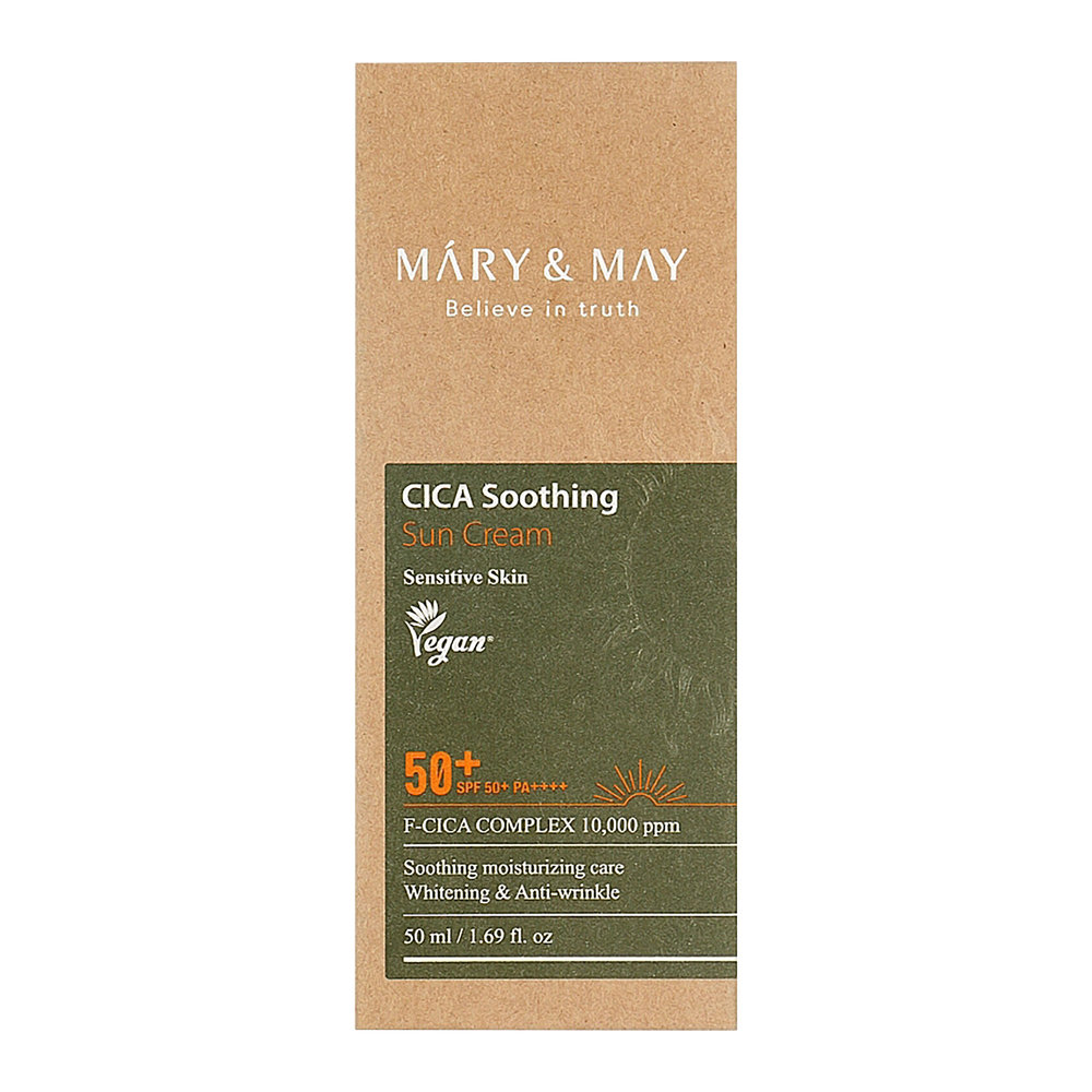 Успокаивающий солнцезащитный крем с центеллой Mary&May CICA Soothing Sun Cream SPF 50+ PA++++