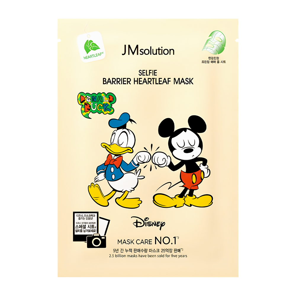 Успокаивающая маска тканевая с хауттюйнией JMsolution Disney Collection Selfie Barrier Heartleaf Mask