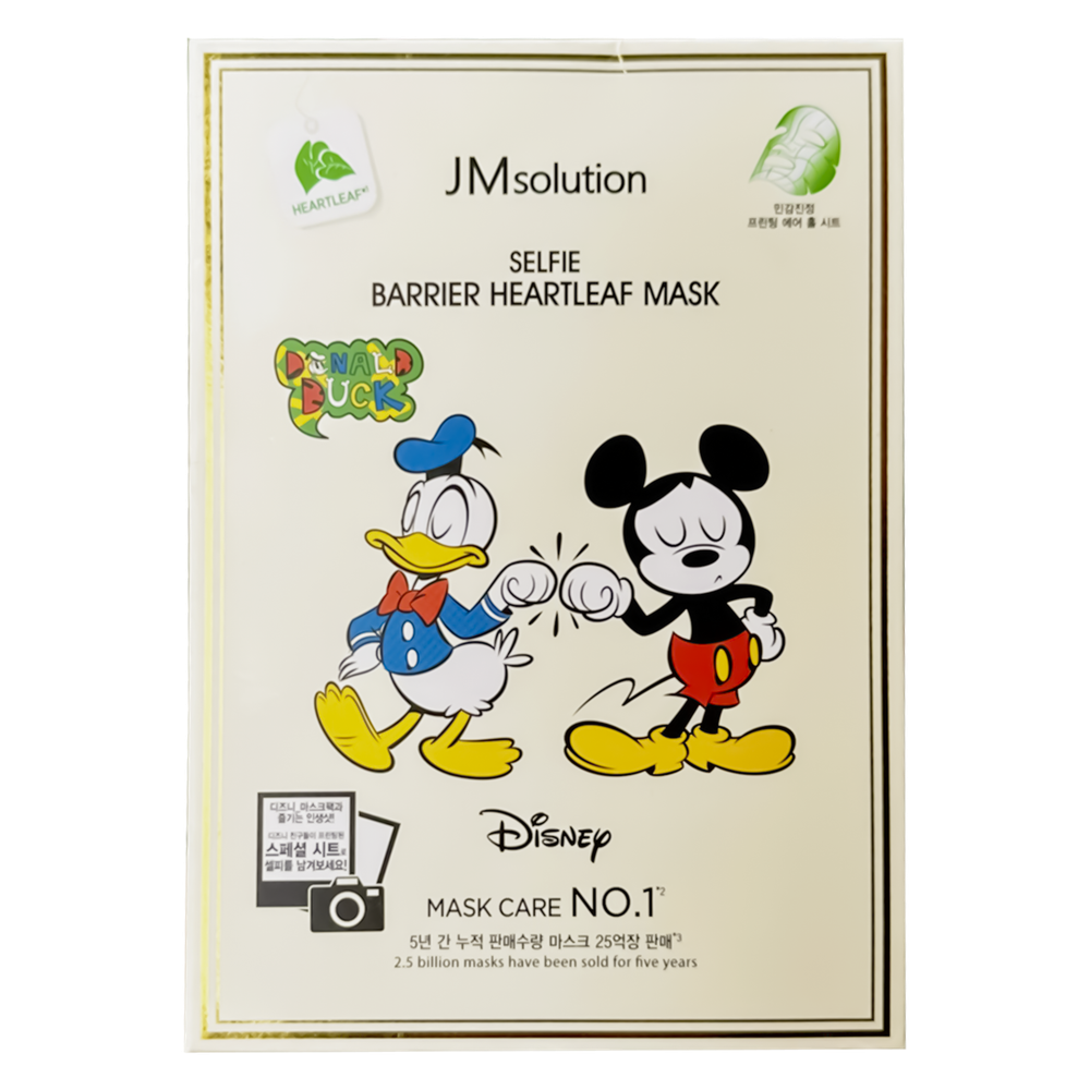 Успокаивающая маска тканевая с хауттюйнией JMsolution Disney Collection Selfie Barrier Heartleaf Mask