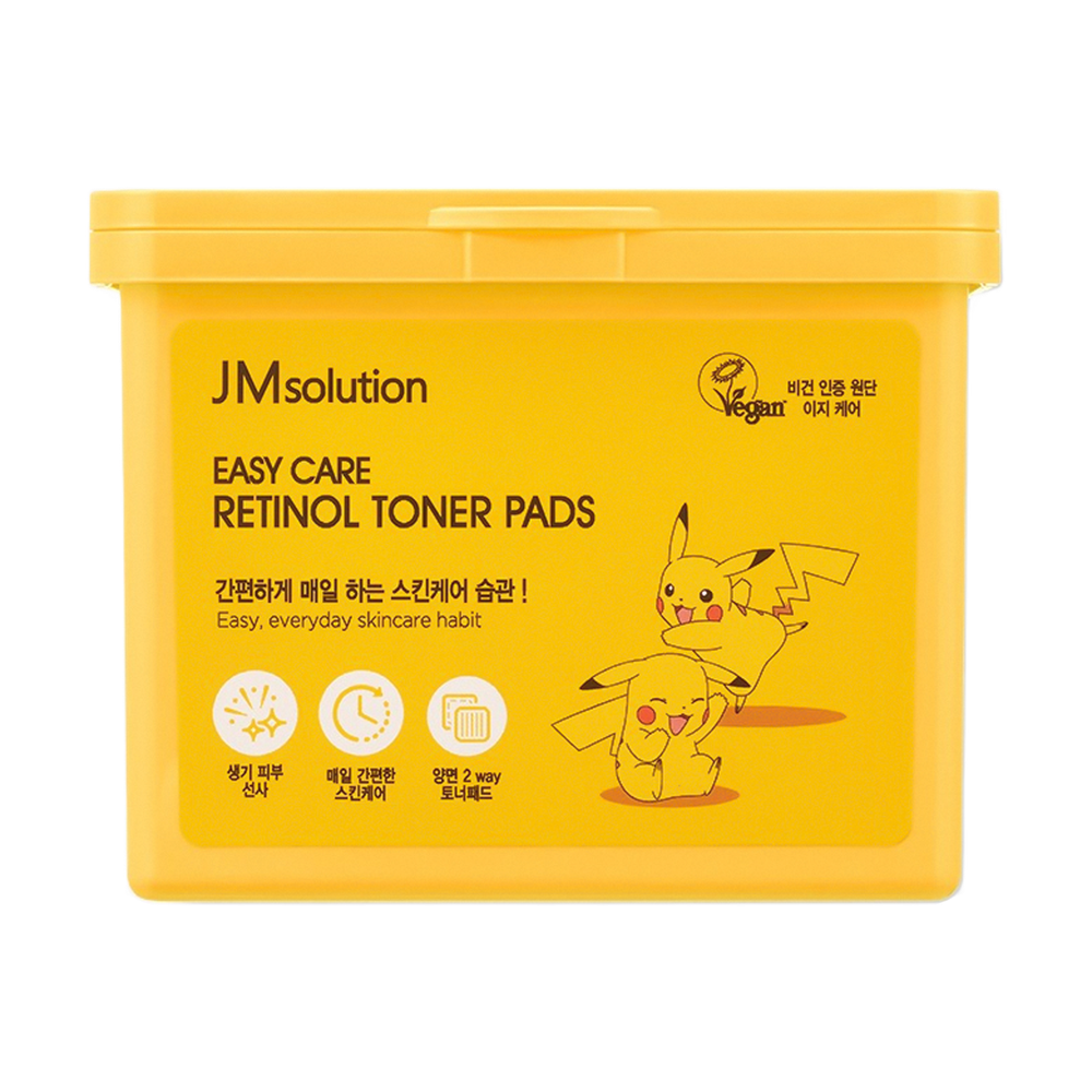 Очищающие тонер педы с ретинолом JMsolution Easy Care Retinol Toner Pads Pokemon