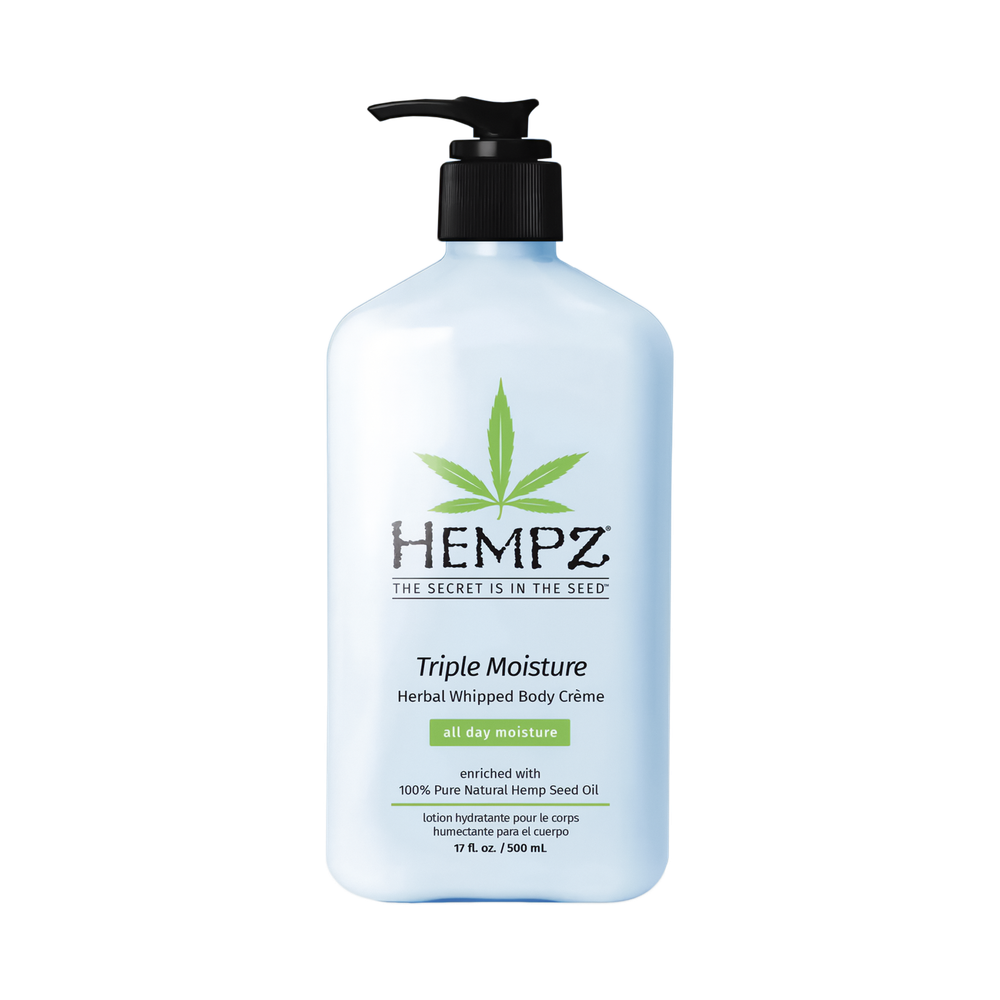 HEMPZ Triple Moisture Herbal Whipped Body Crème, 500 ml.