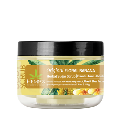HEMPZ Original Floral Banana Herbal Sugar Scrub, 176 g.