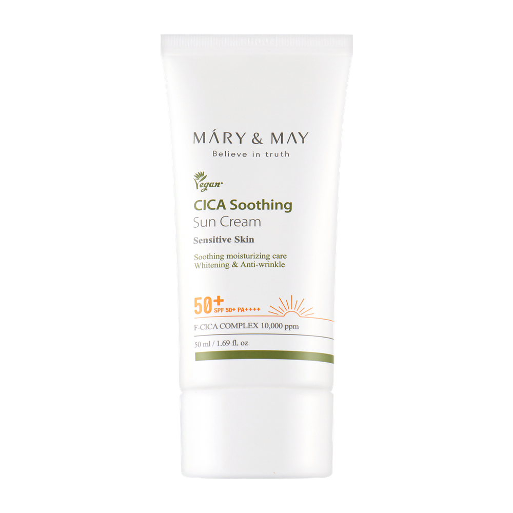 Успокаивающий солнцезащитный крем с центеллой Mary&May CICA Soothing Sun Cream SPF 50+ PA++++