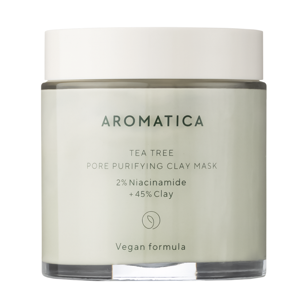 Глиняная маска для лица с чайным деревом AROMATICA  Tea tree Pore Purifying Clay Mask 2% Niacinamide + 45% Clay