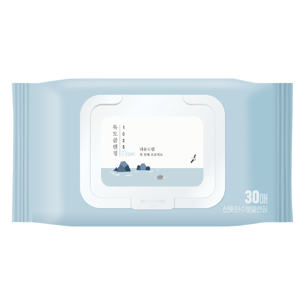 Салфетки для снятия макияжа Round Lab 1025 Dokdo Cleansing Tissue