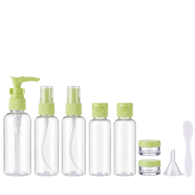 TRAVEL BOTTLING дорожный набор косметических емкостей, 7 шт. (Зелёный)