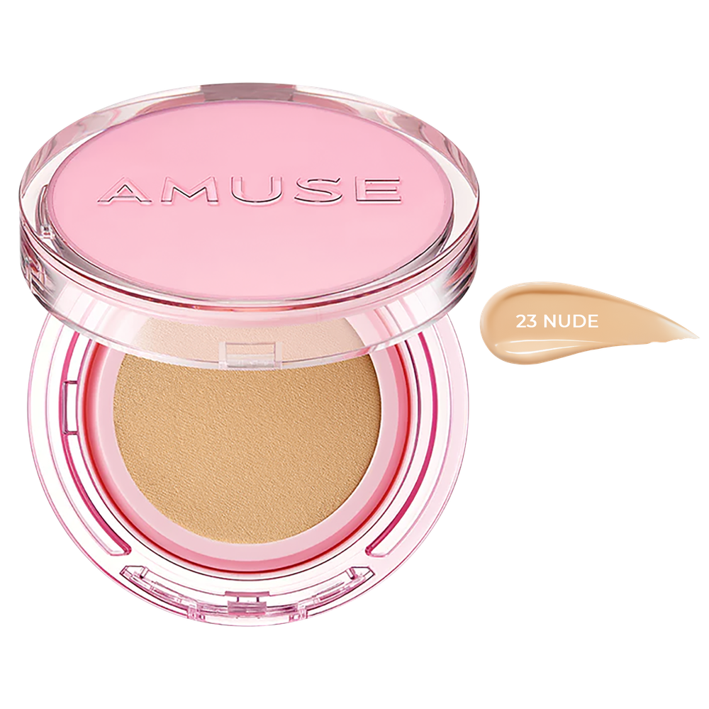 Увлажняющий кушон с сияющим финишем AMUSE DEW POWER VEGAN CUSHION SPF 50+ PA++++  №02 Nude (23)