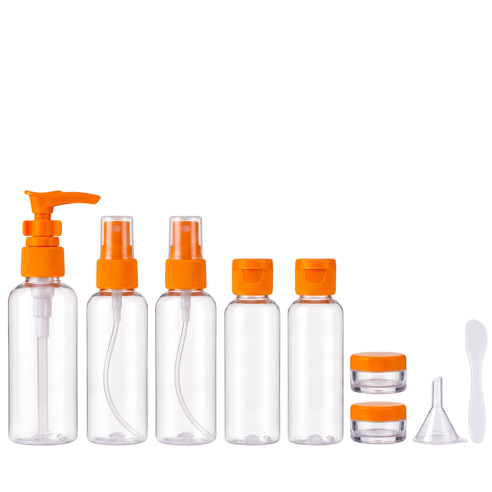 TRAVEL BOTTLING дорожный набор косметических емкостей, 7 шт. (Оранжевый)