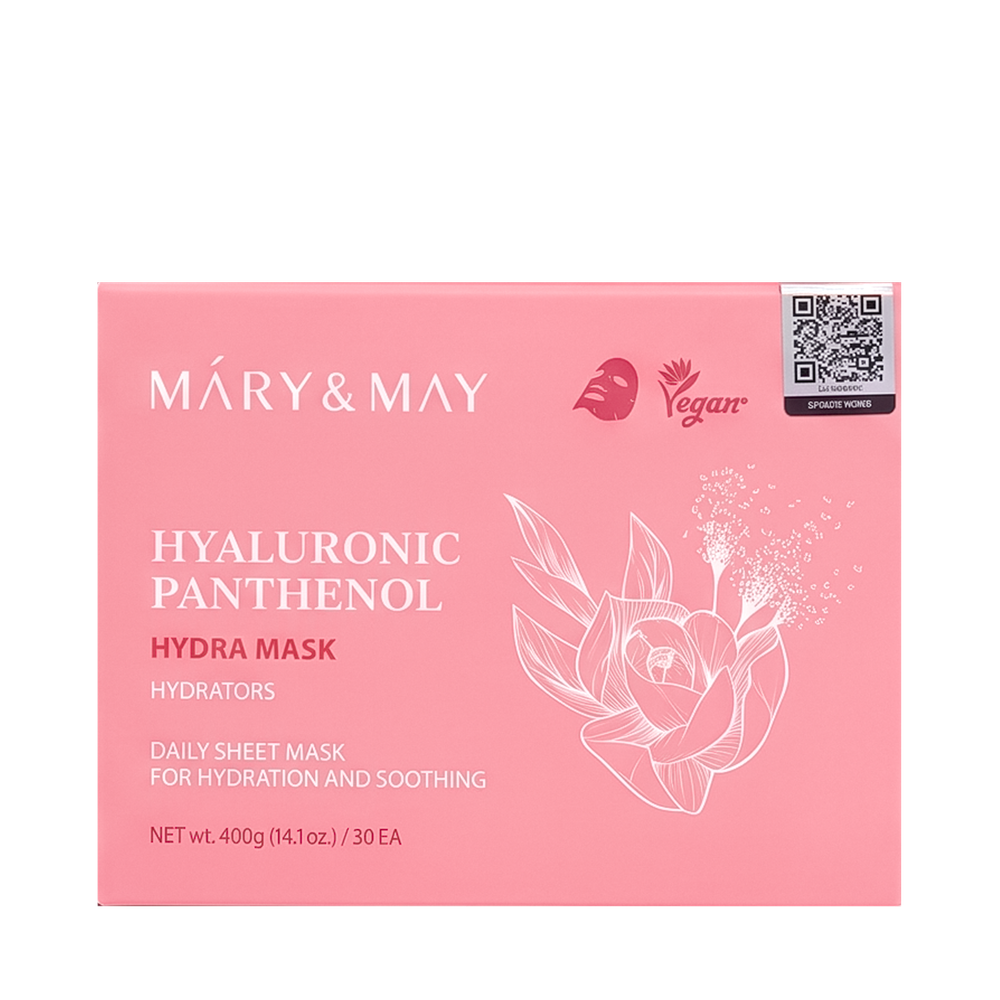 MARY & MAY Hyaluronic Panthenol Hydra Mask, (30 шт. в упаковке)
