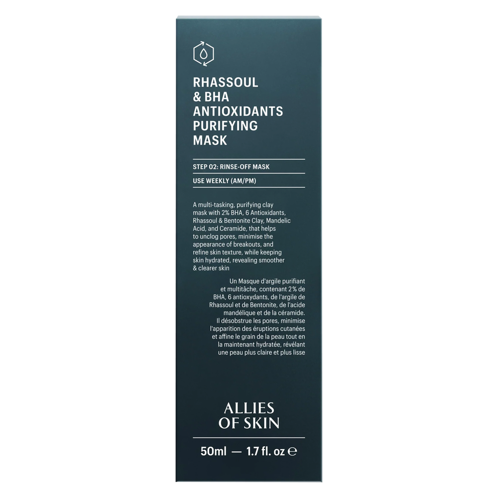 Очищающая и поросужающая маска Allies of Skin Rhassoul & BHA Antioxidants Purifying Mask