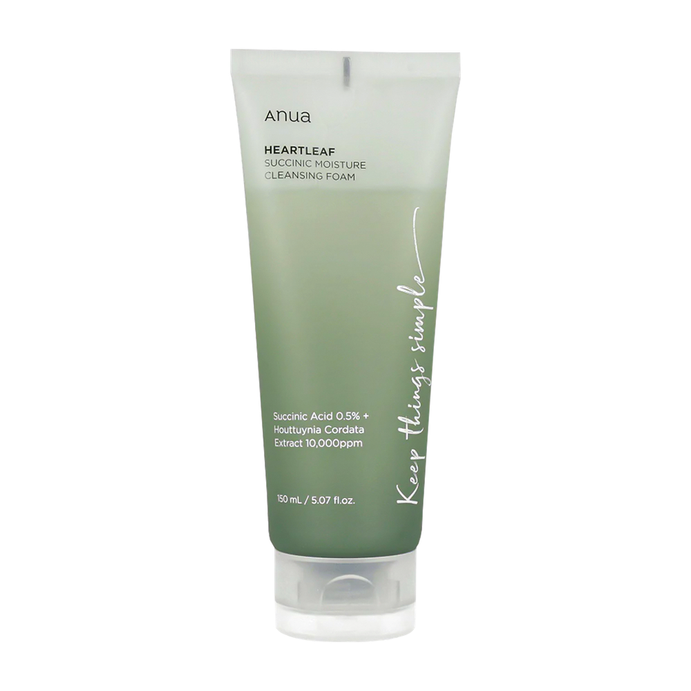 Гель-пенка для умывания с янтарной кислотой Anua Heartleaf Succinic Moisture Cleansing Foam