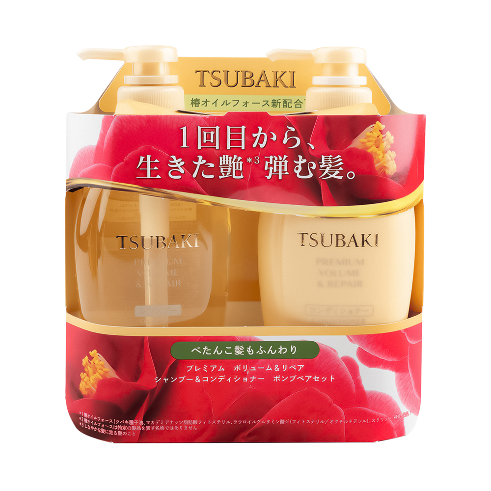 SHISEIDO Tsubaki Premium Volume & Repair Shampoo & Conditioner Set, 450+450 ml.