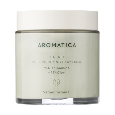 Глиняная маска для лица с чайным деревом AROMATICA  Tea tree Pore Purifying Clay Mask 2% Niacinamide + 45% Clay