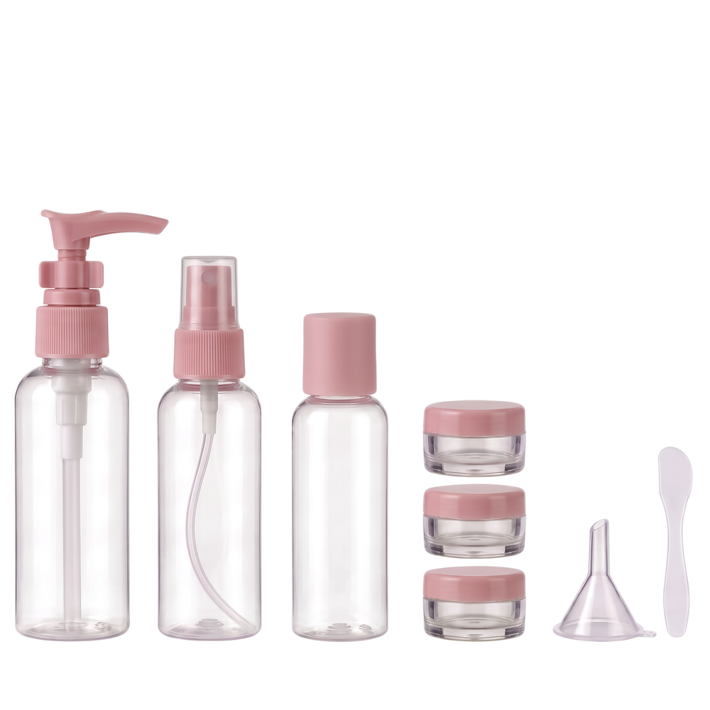 TRAVEL BOTTLING дорожный набор косметических емкостей, 6 шт. (Пыльно-розовый)