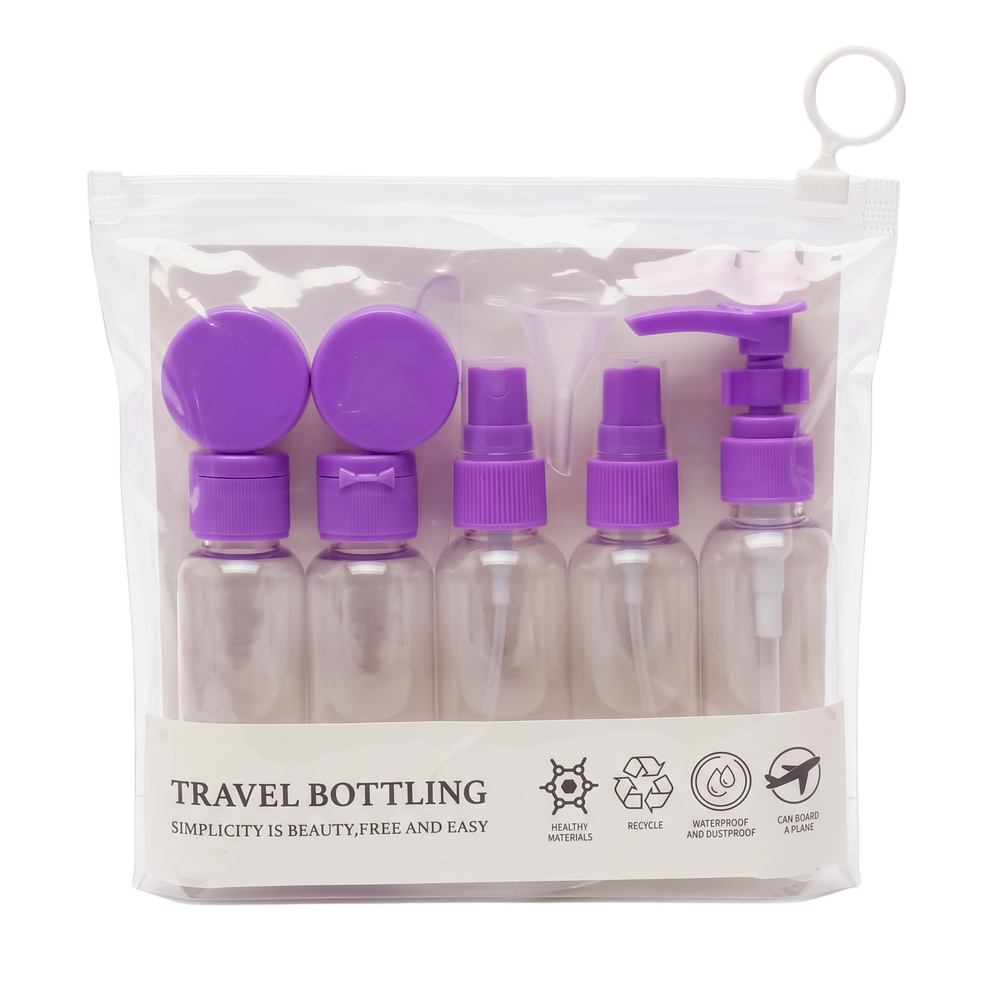 TRAVEL BOTTLING дорожный набор косметических емкостей, 7 шт. (Фиолетовый)