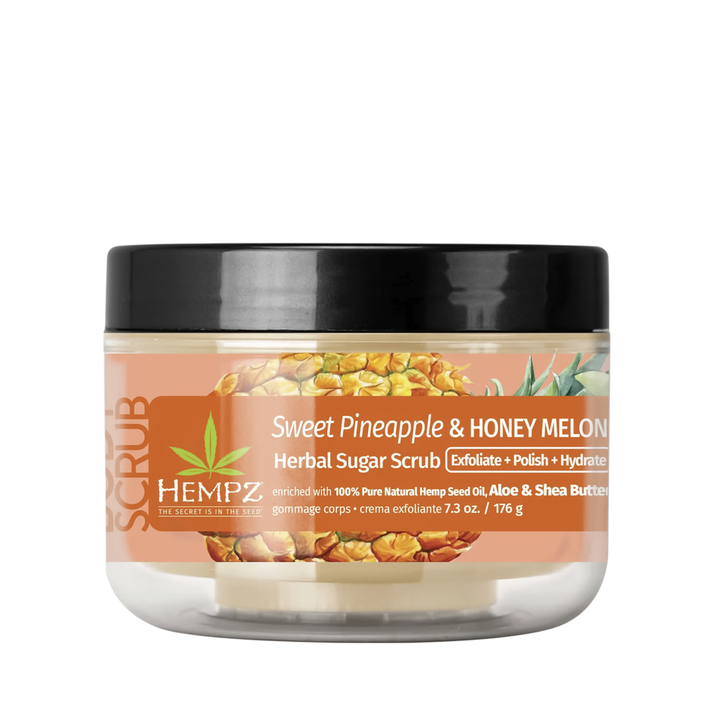 HEMPZ Pineapple & Honey Melon Herbal Sugar Scrub, 176 g.
