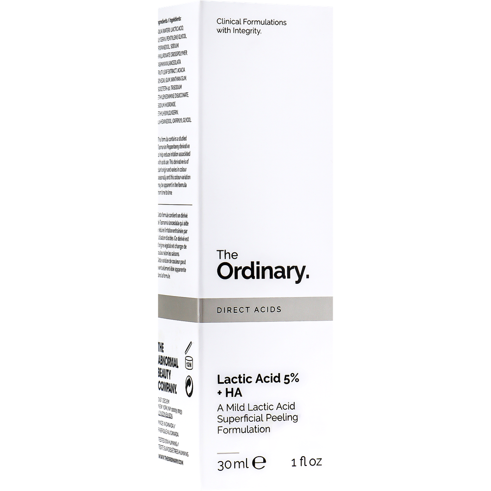 Сыворотка с молочной кислотой для деликатной эксфолиации кожи The Ordinary Lactic Acid 5% + HA