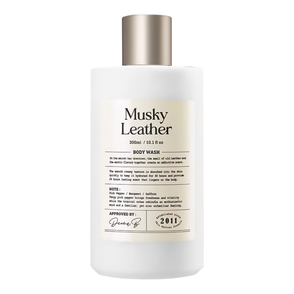 Ламеллярный парфюмированный гель для душа Derma:B Narrative Body Wash Musky Leather