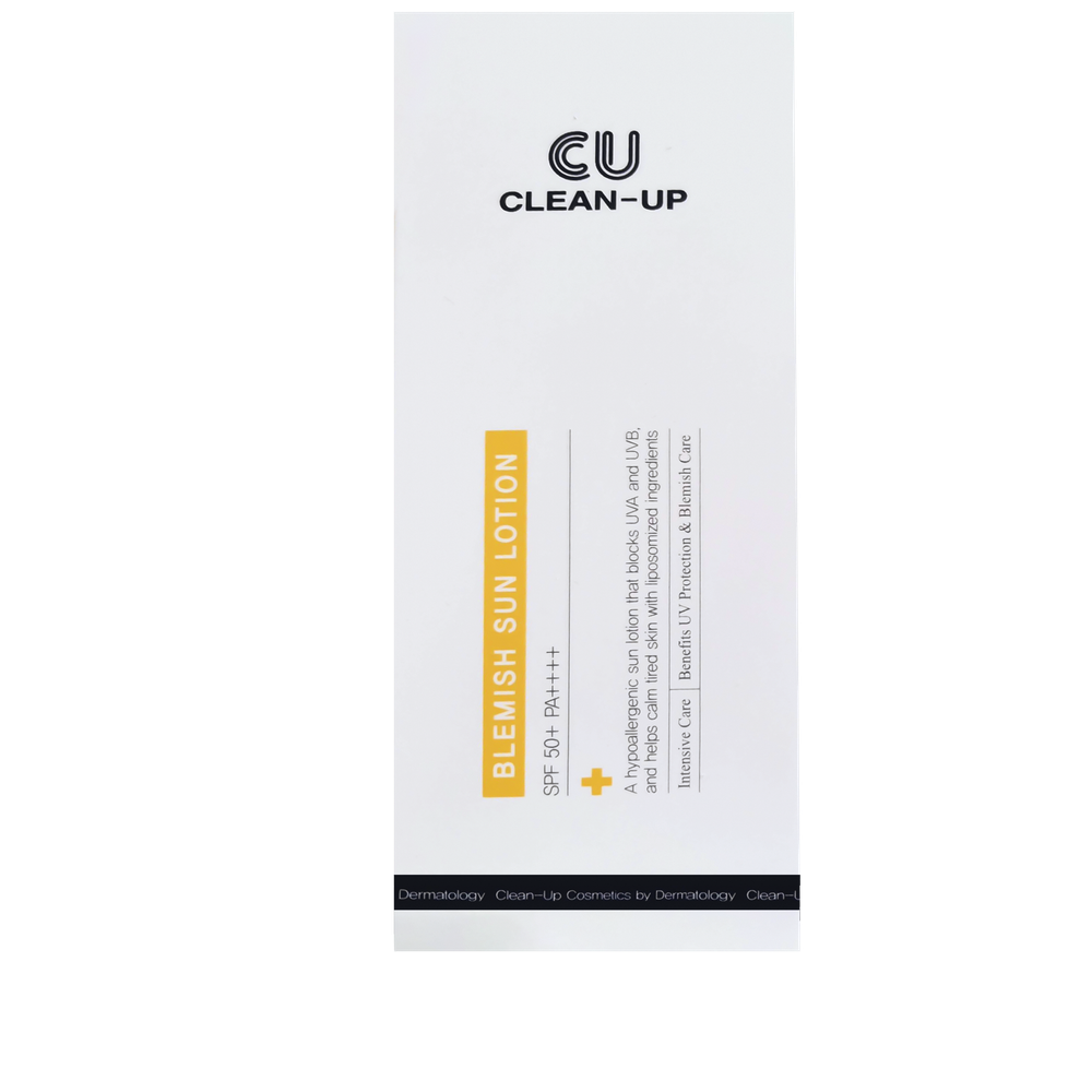 Лёгкий гипоаллергенный солнцезащитный лосьон CUSKIN Clean Up Blemish Sun Lotion SPF 50+ PA++++