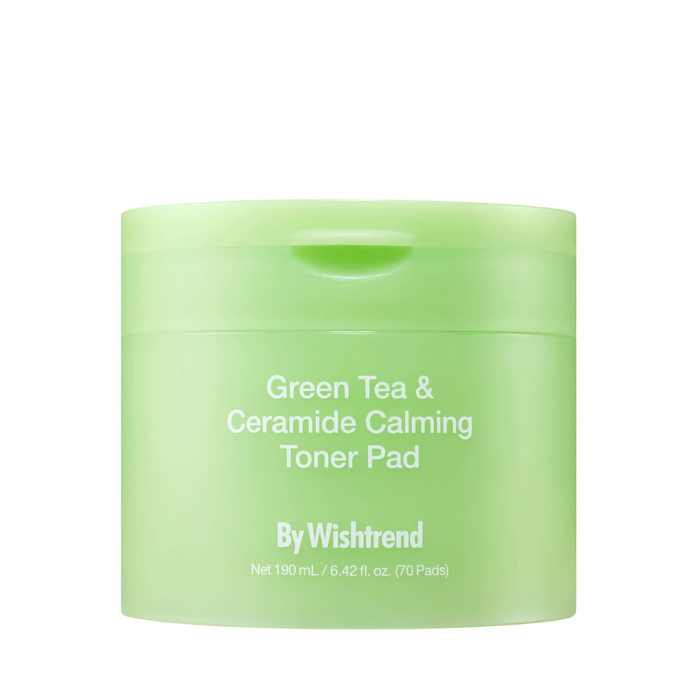 BY WiISHTREND Green Tea & Ceramide Calming Toner Pad, 190 ml.