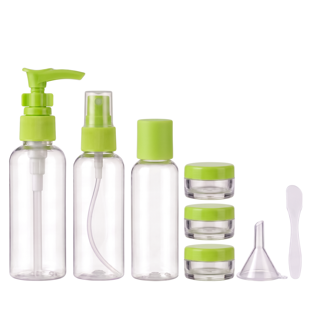 TRAVEL BOTTLING дорожный набор косметических емкостей, 6 шт. (Зелёный)