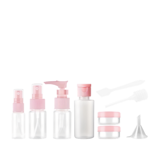 Дорожный набор ёмкостей для косметических средств (розовый)